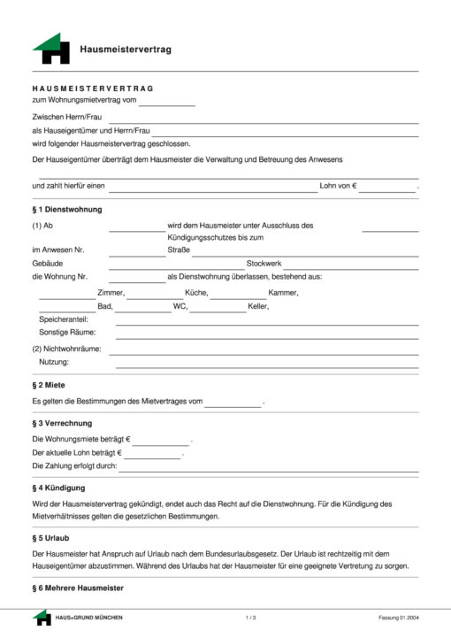 Hausmeistervertrag